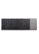 Generic Bluetooth Foldable Ultra Slim Keyboard With Touchpad Grey Black