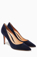 Gianvito Rossi Blue Suede Pumps