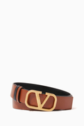 Valentino Garavani VLOGO Reversible Glossy Calfskin 30mm Belt