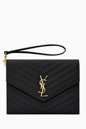 SAINT LAURENT Cassandre Clutch in Matelasse Leather