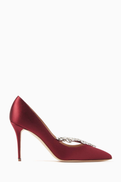 Manolo Blahnik Nadira 90 Pumps in Satin