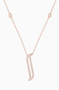Damas Alif Necklace with Diamonds in 18kt Rose Gold