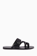 SAINT LAURENT Culver Flat Mules in Smooth Leather