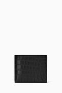 SAINT LAURENT Tiny Monogram East West Wallet in Croc-embossed Leather