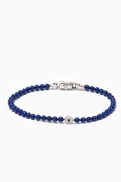David Yurman Spiritual Beads Evil Eye Lapis & Sapphire Bracelet in Sterling Silver