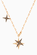 Damas Star Diamond Charm Necklace in 18kt Rose Gold