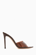 Gianvito Rossi Elle 105 Mules in Patent Leather & Plexi