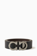 Ferragamo Gancini Reversible Belt in Grained Leather