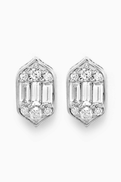 Damas Palace Baguette Diamond Earring in 18kt White Gold