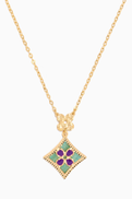 Damas Amelia Versailles Garden Star Double-sided Necklace in 18kt Gold