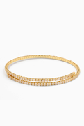 CZ by Kenneth Jay Lane CZ Pave Coil Open Bracelet in Rose Gold-plated Brass
