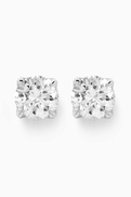 Damas Gaia Solitaire Diamond Stud Earrings in 18kt White Gold
