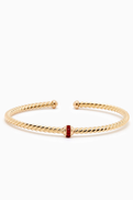 David Yurman Cable Classics Center Station Ruby Bracelet in 18kt Gold