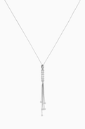 NASS Barrel Dangle Diamond Necklace in 14kt White Gold