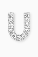 Fergus James U Letter Diamond Single Stud Earring in 18kt White Gold