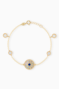 Damas Amelia Dubai Mother of Pearl Charm Reversible Bracelet in 18kt Gold