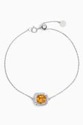 Damas Vera Diamond & Citrine Bracelet in 18kt White Gold