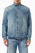 SAINT LAURENT Cassandre Oversized Shirt in Denim