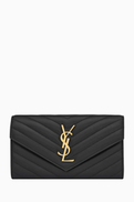 SAINT LAURENT Cassandre Wallet in Matelass Leather
