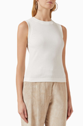 Brunello Cucinelli Ribbed Tank Top in Jersey
