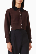 SANDRO Etienne Crop Cardigan in Viscose Blend