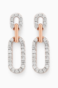 Damas Lync Diamond Drop Earrings in 18kt Rose Gold