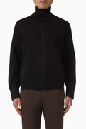 SANDRO Zip-up Cardigan in Wool-blend