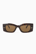 McQueen Studded Rectangular Sunglasses in Acetate
