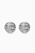 David Yurman Sculpted Cable Diamond Stud Earrings in Sterling Silver
