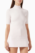 Courreges Reedition سترة قصيرة الأكمام في مضلع متماسكة