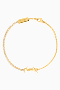 SAINT LAURENT Cassandre Charm Bracelet in Brass