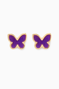Damas Ara Bella Butterfly Stud Earrings in 18kt Gold
