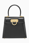 Ferragamo Small Iconic Top Handle Bag in Leather