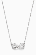Swarovski Hyperbola Infinity Pendant Necklace in Rhodium-plated Metal