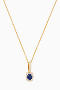 Damas Mini Diana Sapphire & Diamond Necklace in 18kt Yellow Gold