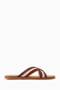 Bally Gherry Slides in Leather