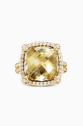 David Yurman Chatelaine Champagne Citrine & Diamond Ring in 18kt Gold