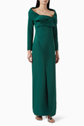 NASS Front-slit Gown in Crepe