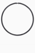 David Yurman Curb Chain Diamond Necklace in Titanium