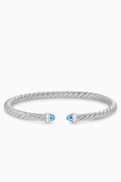 David Yurman Cablespira Topaz & Diamond Flex Bracelet in Sterling Silver