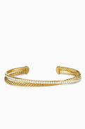 David Yurman Crossover Diamond Two-row Bracelet in 18kt Yellow Gold