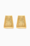 Heaven Mayhem Ribbed Earrings in Gold-plated Metal