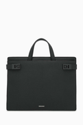 Ferragamo Slim Briefcase in Hammered Leather