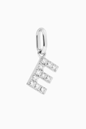 Fergus James Letter 'E' Diamond Charm in 18kt White Gold