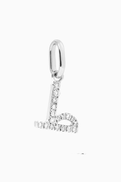 Fergus James Arabic Letter Taa T ط Diamond Charm in 18kt White Gold
