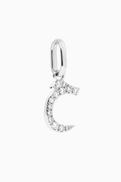 Fergus James Arabic Letter Ha H ح Diamond Charm in 18kt White Gold