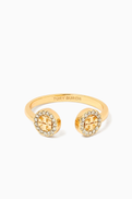 Tory Burch Miller Pave Open Ring in 18kt Gold-plated Brass