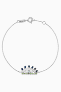 Bil Arabi Ya Ein Najlaa Multi-stone Bracelet in 18kt White Gold