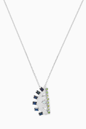 Bil Arabi Ya Ein Najlaa Multi-stone Pendant Necklace in 18kt White Gold