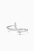 Fergus James Letter 'I' Princess Diamond Ring in 18kt White Gold